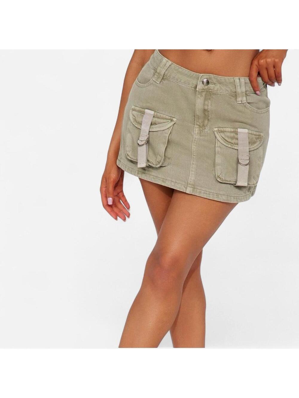 In too deep fashion nova cargo mini skirt NWT